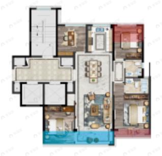 国鸿柏悦府4室2厅2卫户型图