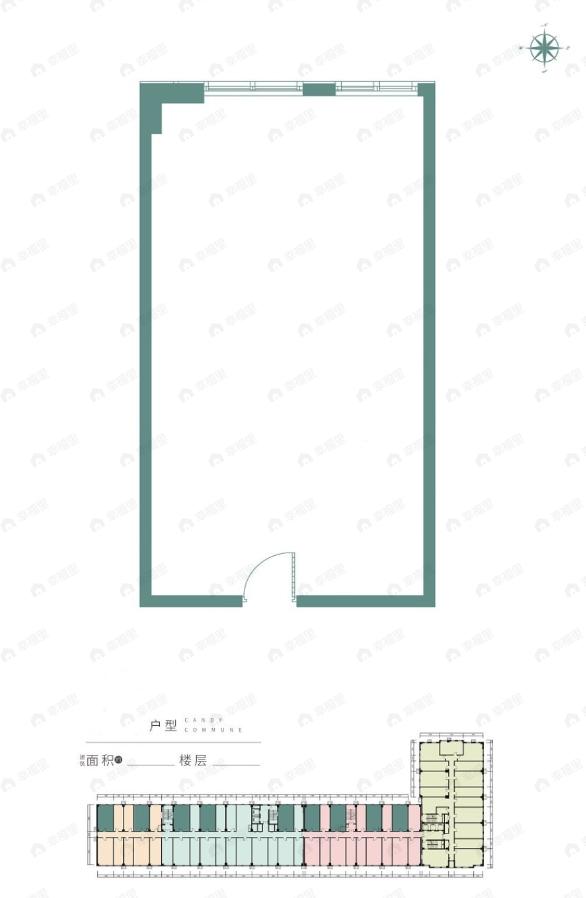 1室1厅建面40平东北|西北|北|南|西|东南|东户型图