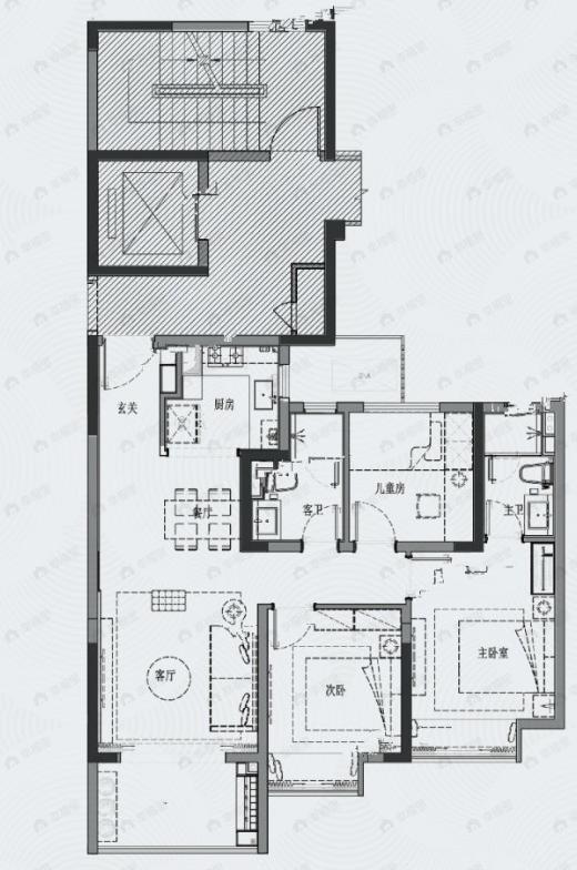 江投朝阳春天3室2厅2卫户型图