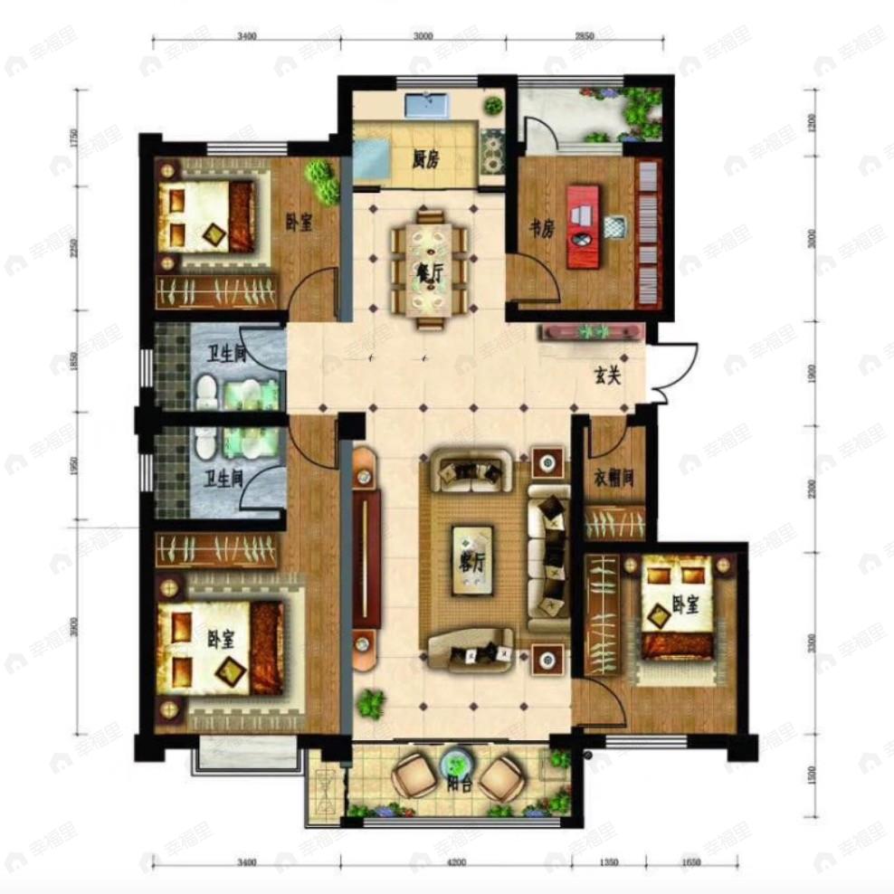 润泽佳苑4室2厅2卫户型图