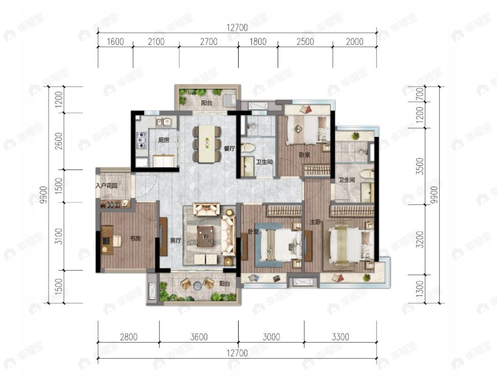 金科集美御峰4室2厅2卫户型图