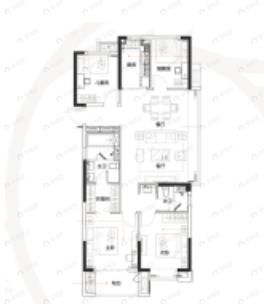 海伦堡玖悦源筑4室2厅2卫户型图