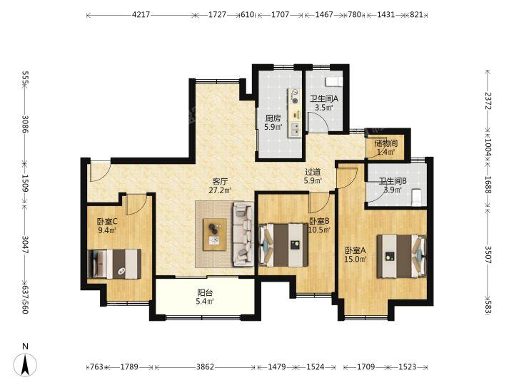 整租·万达御景仕家