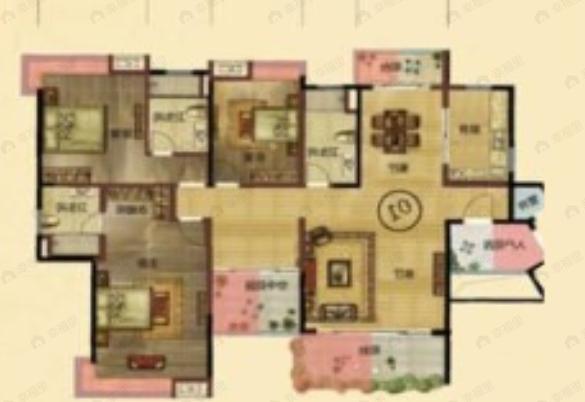 荔富湖畔4室2厅2卫户型图