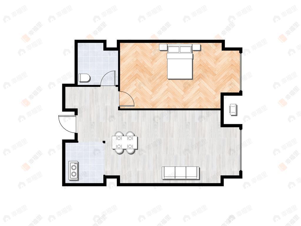 1室1厅1卫建面71平户型图