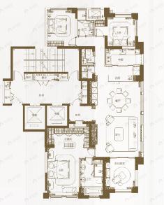4室2厅3卫建面210平户型图