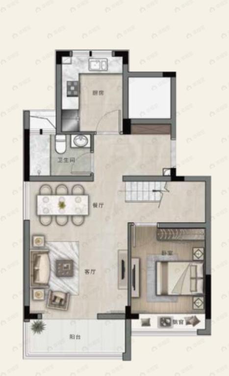 4室2厅3卫建面149m²南|北户型图