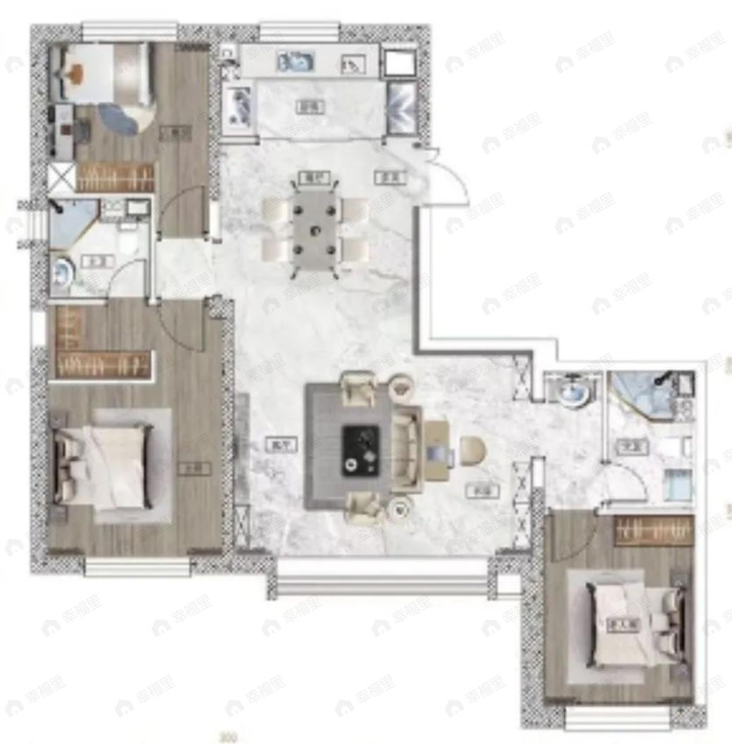 首创天阅海河3室2厅2卫户型图