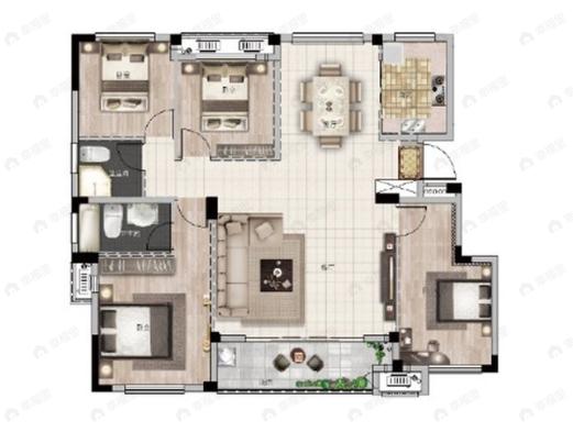 德悦金澜香溪4室2厅2卫户型图