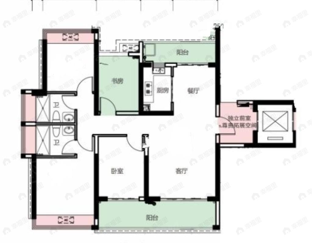 滨江和院4室2厅2卫户型图