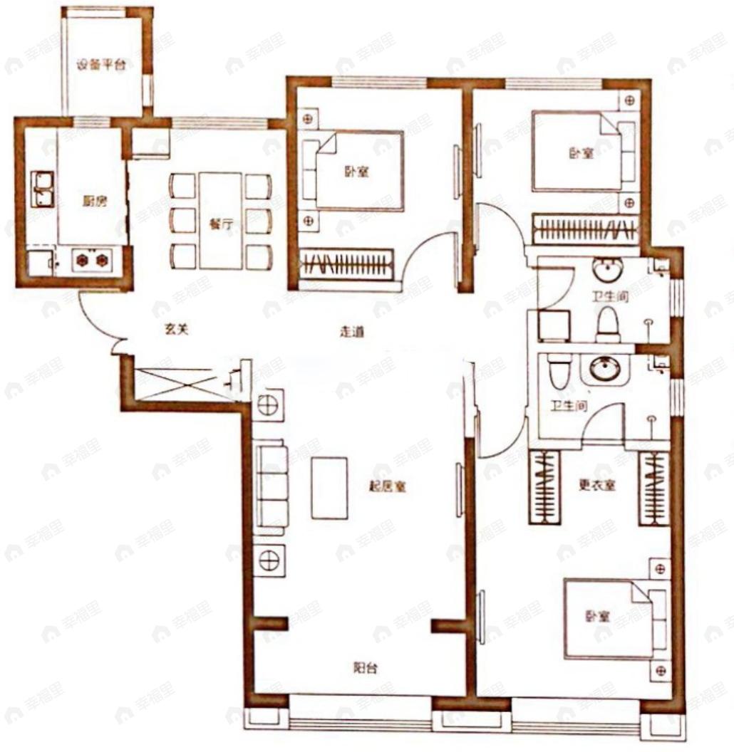 南益名悦湾3室2厅2卫户型图