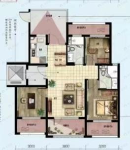 祥联大河原著4室2厅2卫户型图