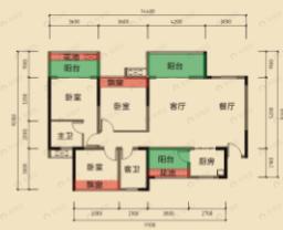 欣泽蜀北府邸3室2厅2卫户型图