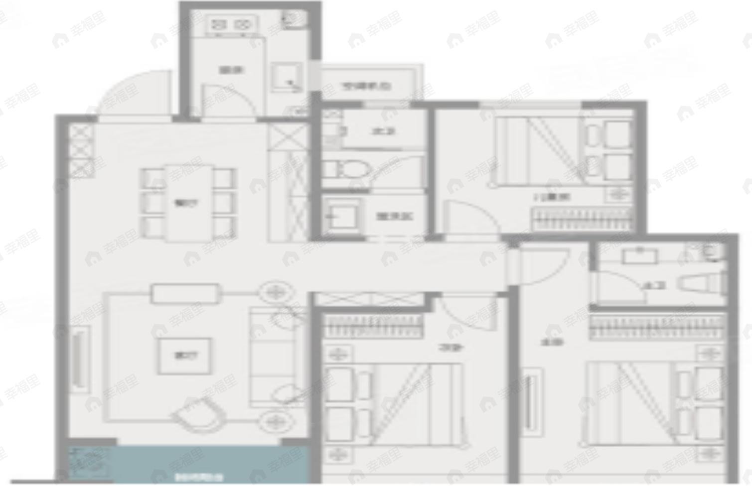 中梁拾光漫城3室2厅2卫户型图