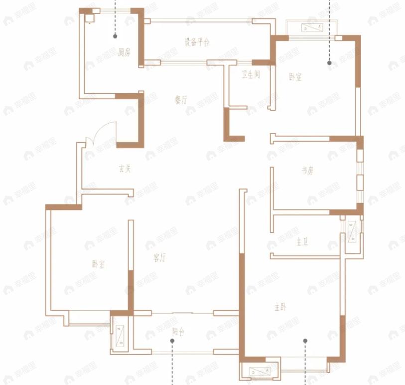 山水美树4室2厅2卫户型图