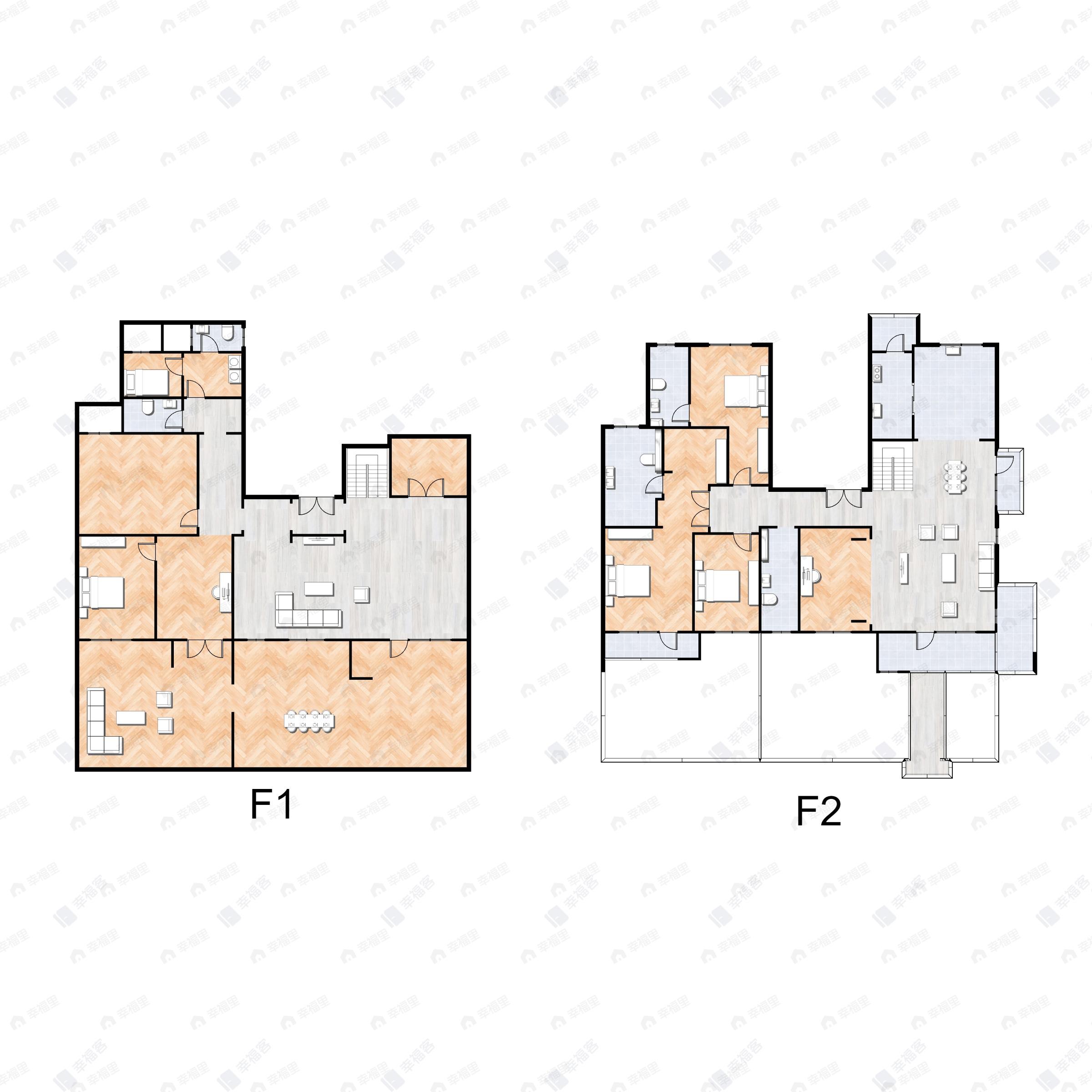 7室3厅4卫建面489平北|南户型图