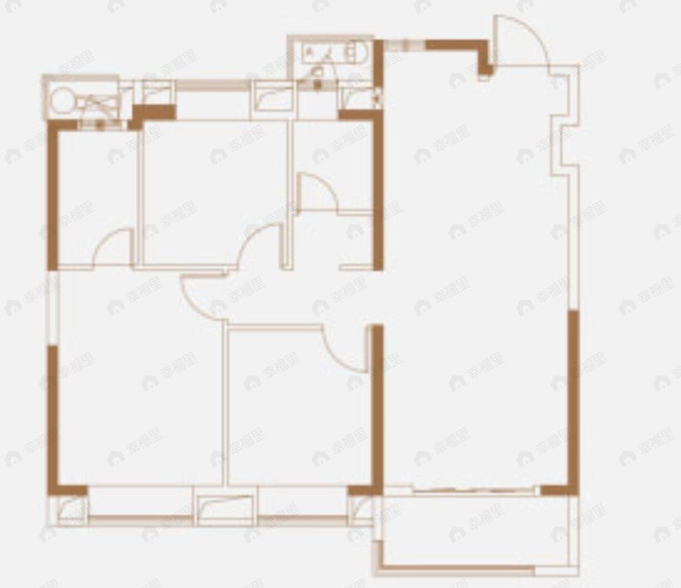 和光峯境3室2厅2卫户型图