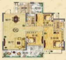 3室2厅2卫建面124平南|北户型图