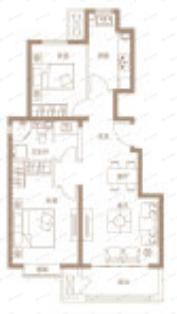 京能雍清丽苑2室2厅1卫户型图
