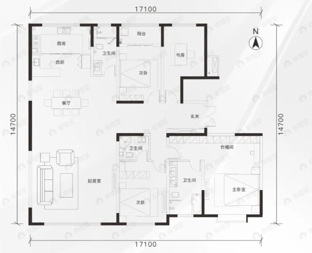 翠景台4室2厅3卫户型图