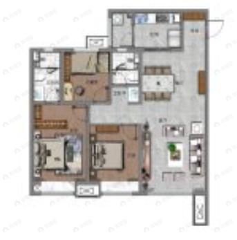 黄冈学府城3室2厅2卫户型图