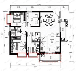 瑞鼎城天玺4室2厅2卫户型图