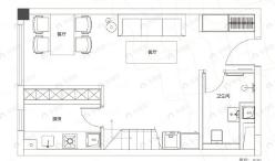 卓伯根19002室2厅2卫户型图