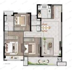 中南望樾澜庭3室2厅2卫户型图