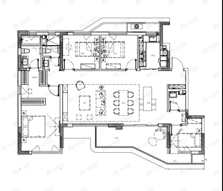 国润当代境MOMA4室2厅2卫户型图