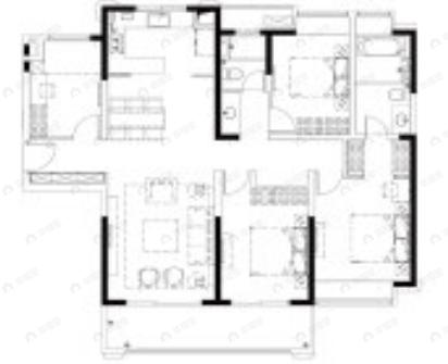 万科金域蓝湾4室2厅2卫户型图