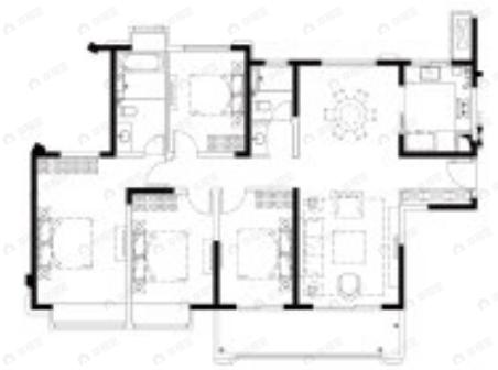 万科金域蓝湾4室2厅2卫户型图