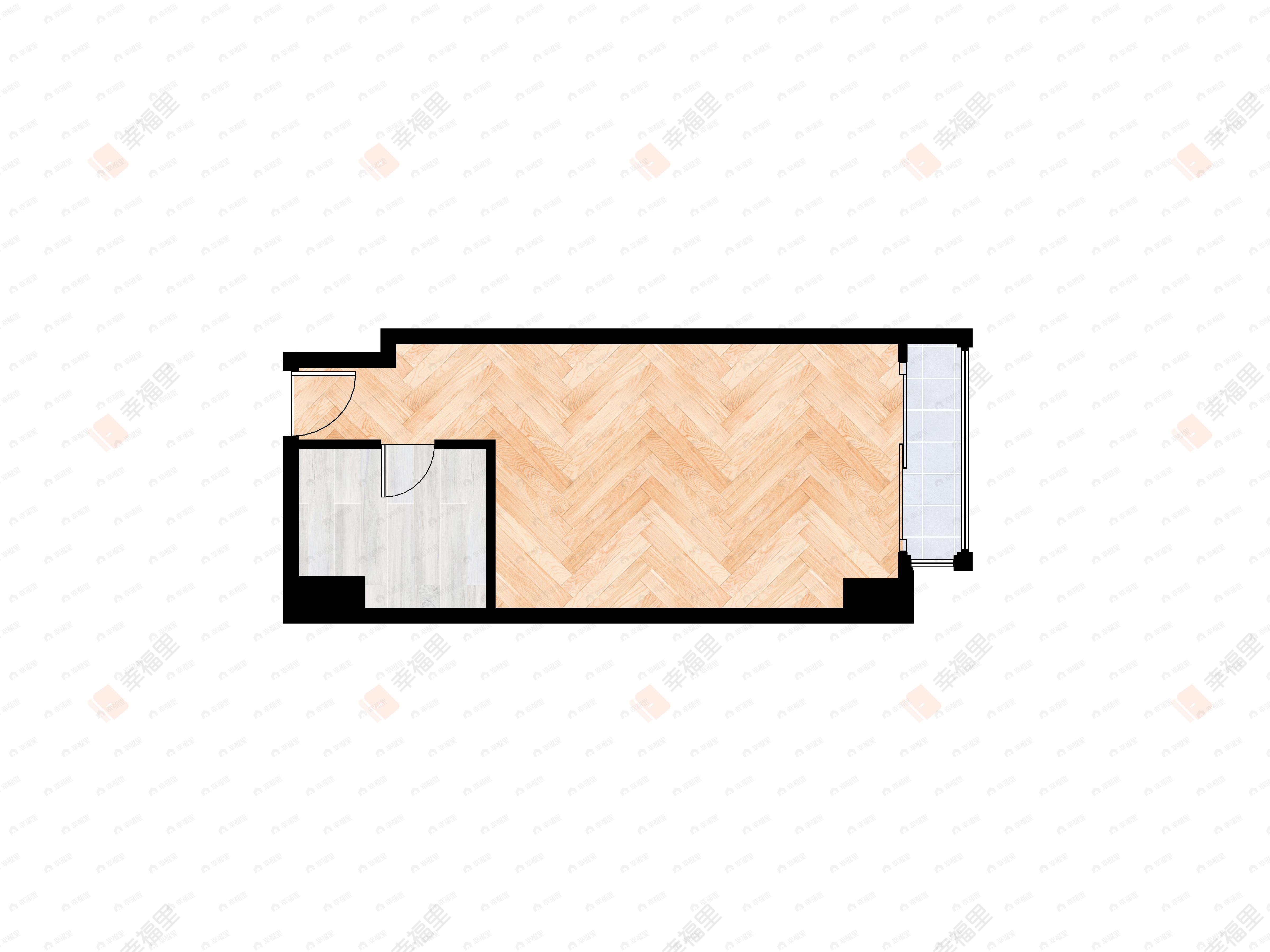 1室1厅建面52平东南户型图