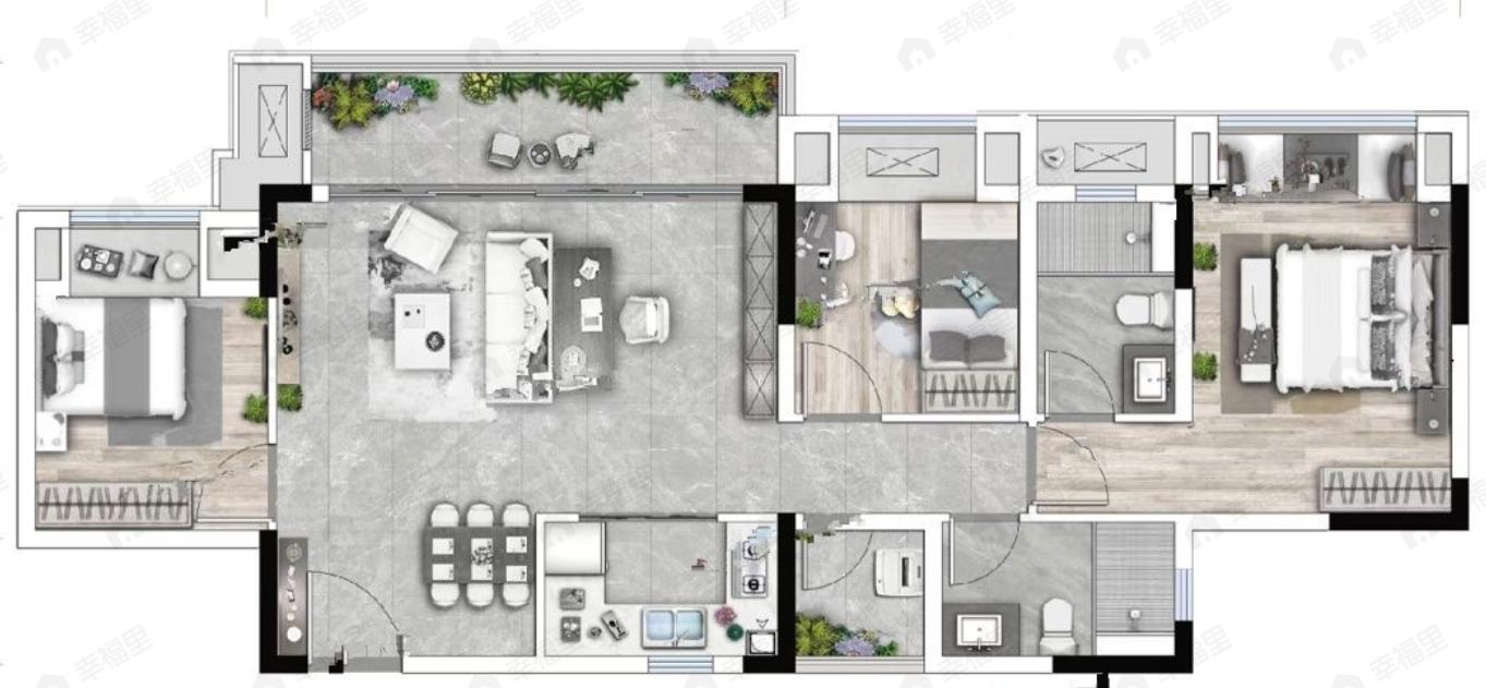 锦绣原麓3室2厅2卫户型图