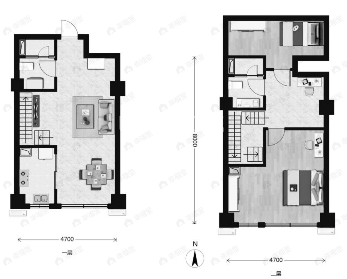 文景尚品2室2厅2卫户型图