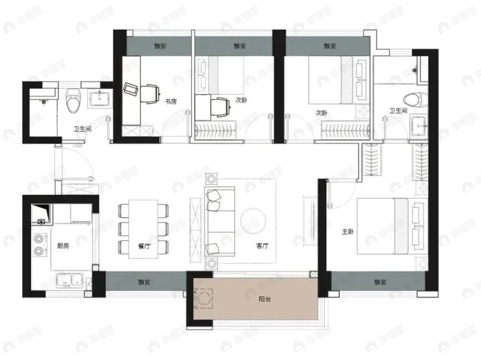 佳兆业云望府4室2厅2卫户型图