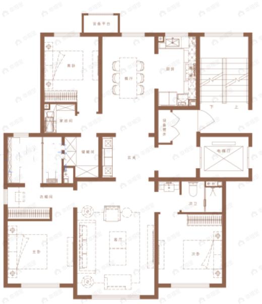 宾西路5号3室2厅2卫户型图