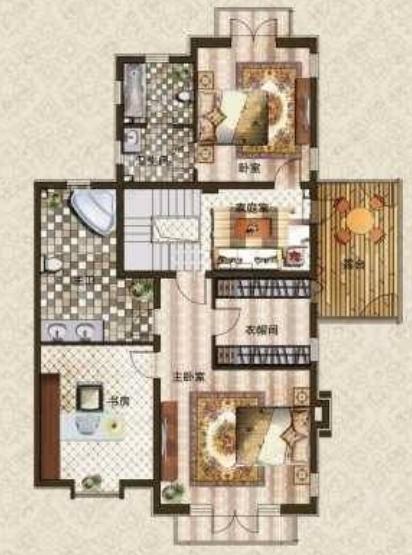 4室4厅5卫建面265m²北|南户型图