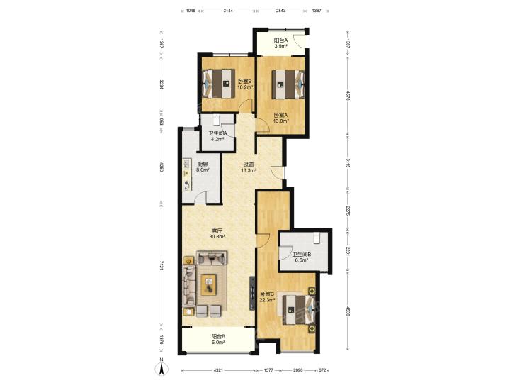 整租·水岸花城水半湾