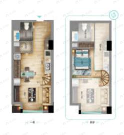 华中智谷1室2厅1卫户型图