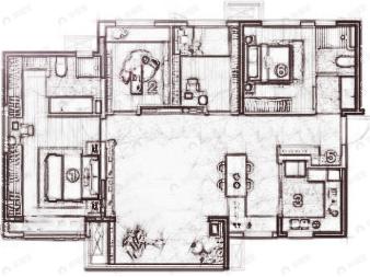 新希望万科知园4室2厅2卫户型图