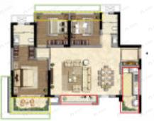 复地天府湾3室2厅2卫户型图