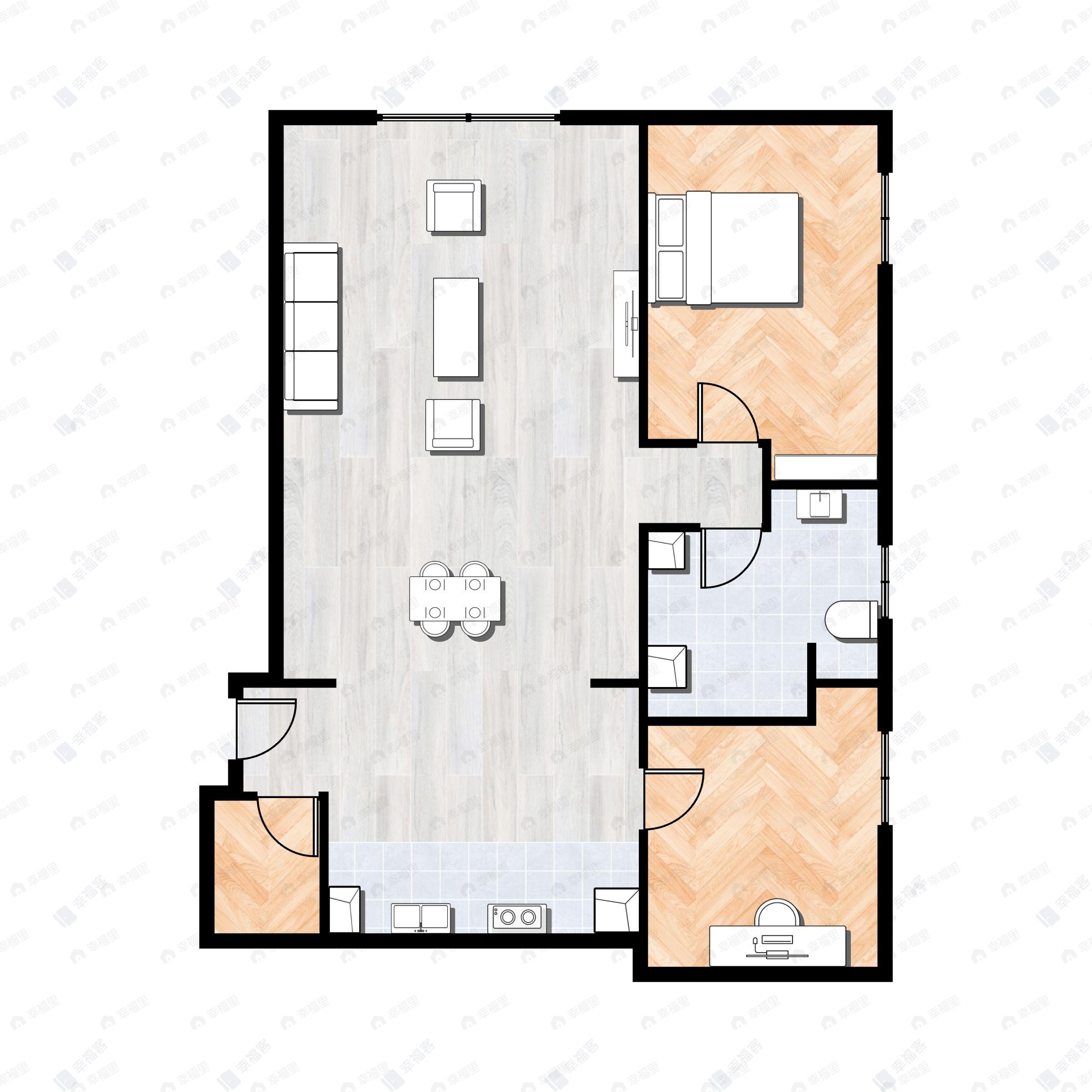丽苑太和2室2厅1卫户型图