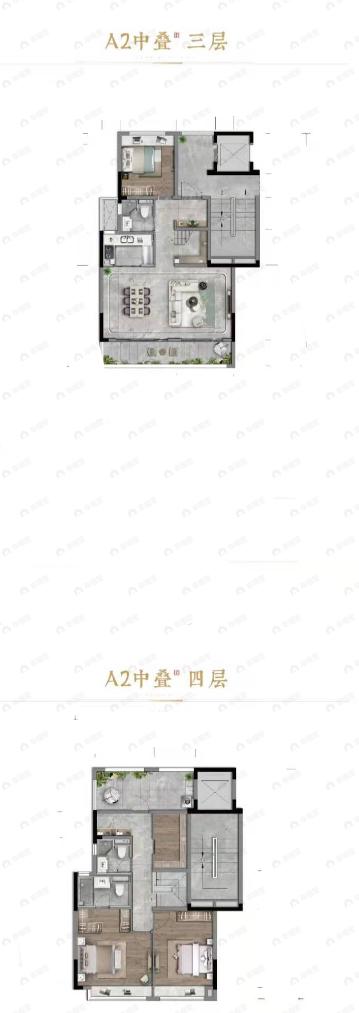 4室2厅3卫建面168平户型图