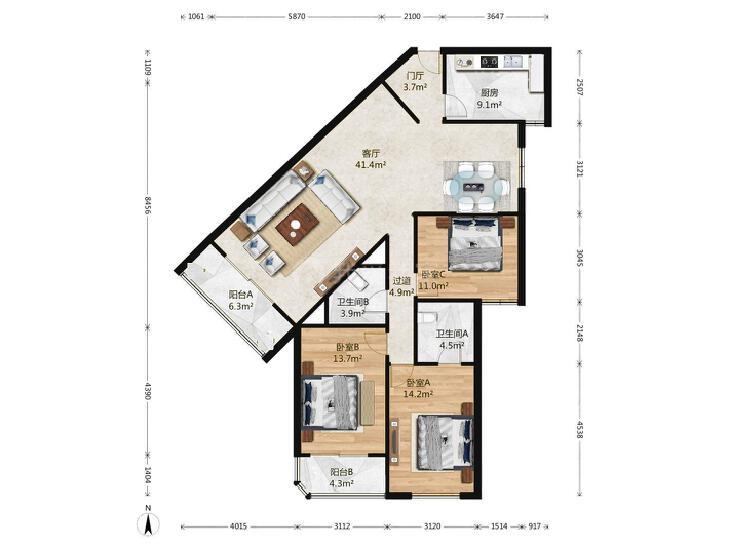 整租·世纪城(远大园六区)