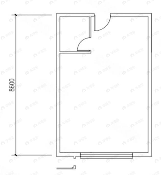 荣盛国际中心1室1厅1卫户型图