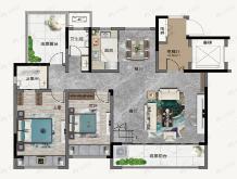 商都河洛阜园4室2厅3卫户型图