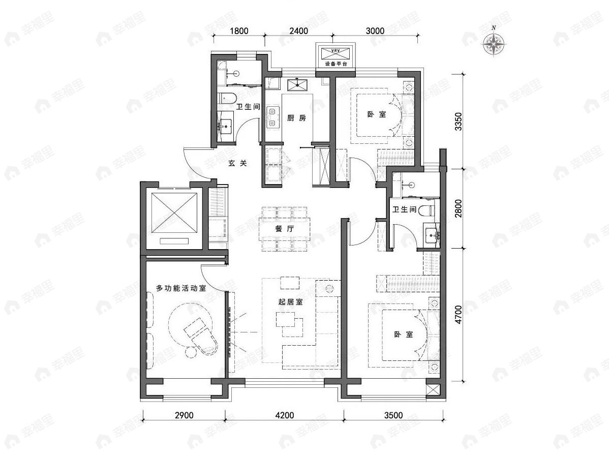 端礼著3室2厅2卫户型图