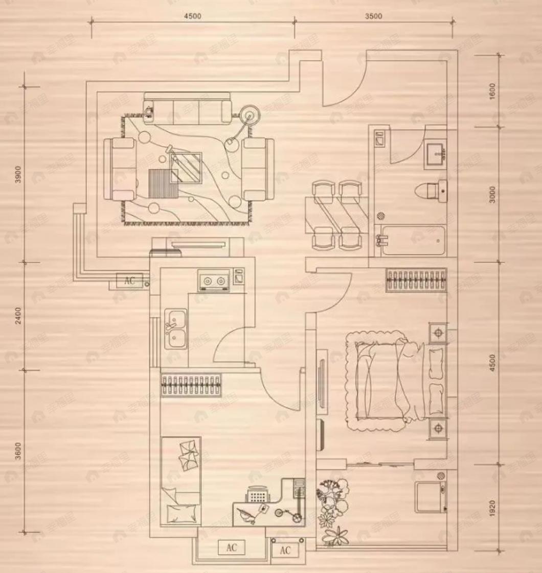 80年代2室2厅1卫户型图