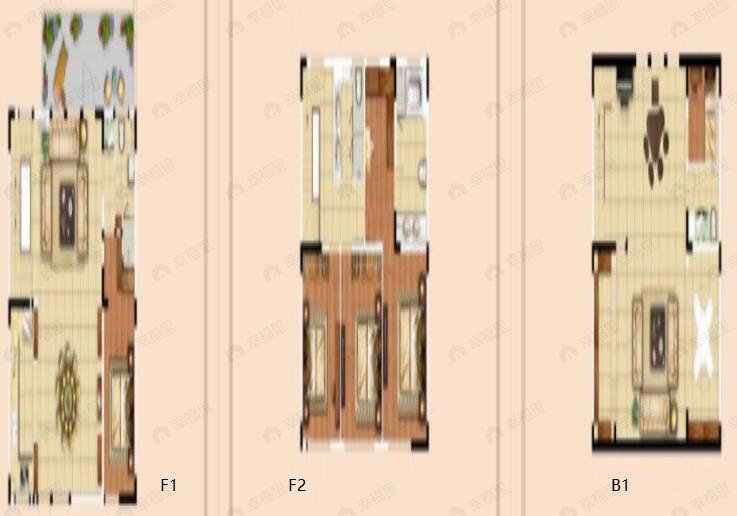 4室3厅4卫建面206平南|北户型图