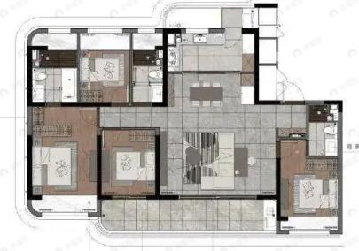 中国铁建花语云萃华庭4室2厅3卫户型图